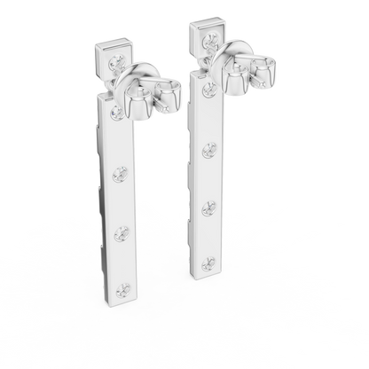Round Cut Lab Grown Diamond Fashion Earrings in White Gold