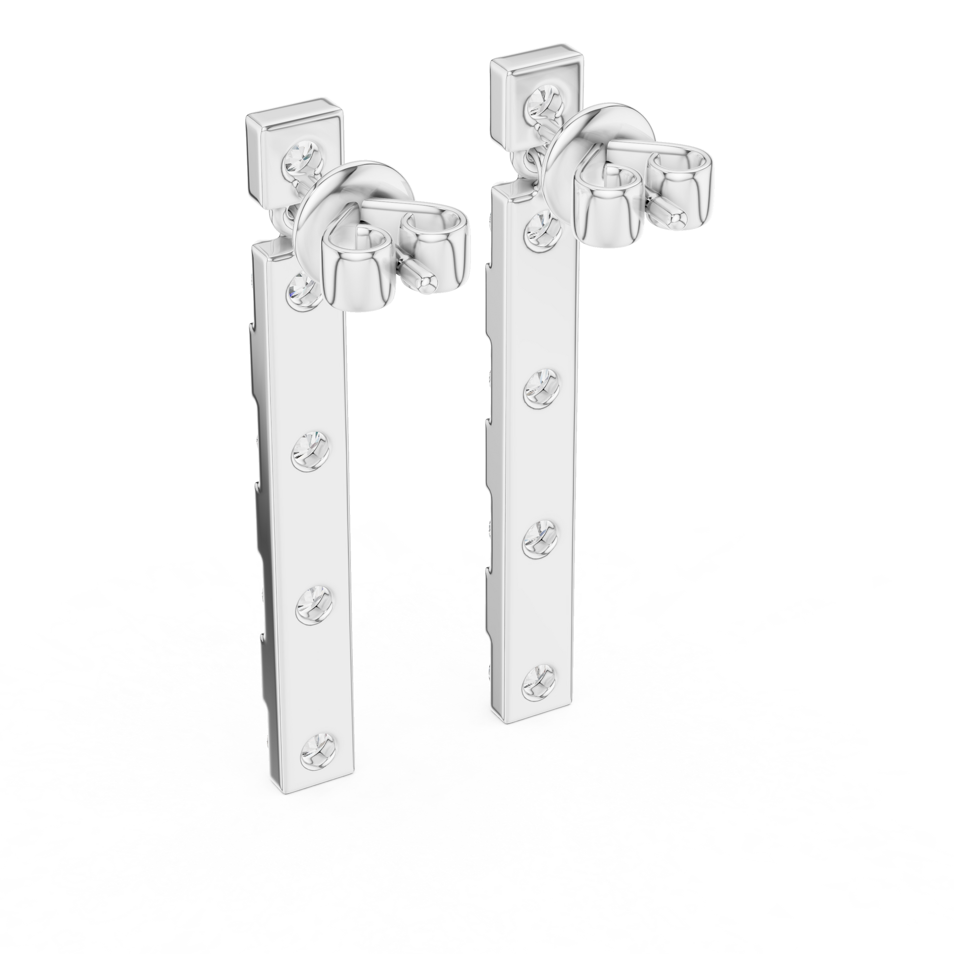 Round Cut Lab Grown Diamond Fashion Earrings in Silver