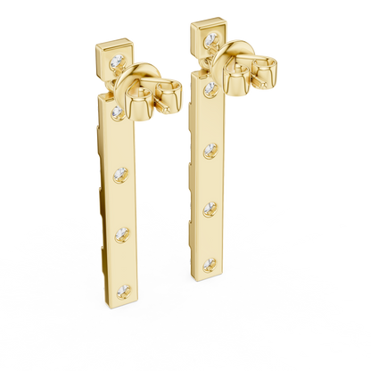 Round Cut Lab Grown Diamond Fashion Earrings in Yellow Gold