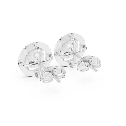 Round Cut Lab Grown Diamond Stud Earrings in White Gold