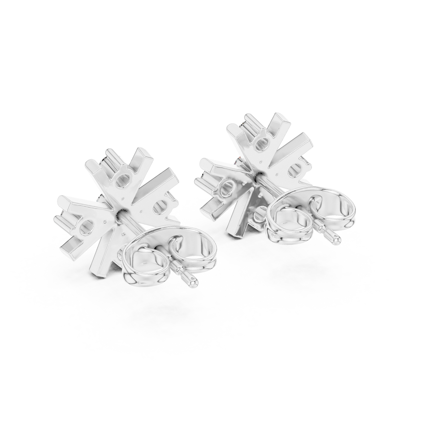 Round Cut Lab Grown Diamond Stud Earrings in White Gold