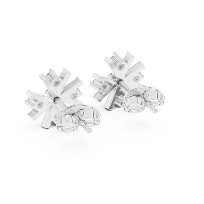 Round Cut Lab Grown Diamond Stud Earrings in White Gold