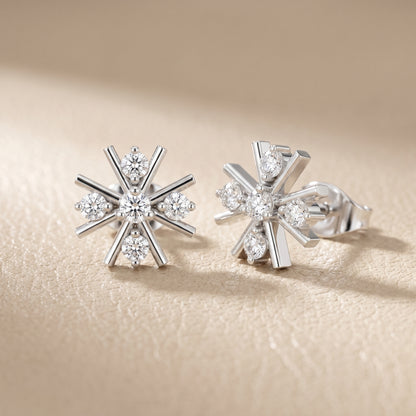 Round Cut Lab Grown Diamond Stud Earrings in White Gold