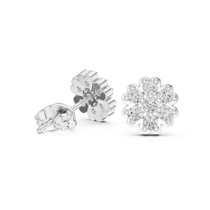 Round Cut Lab Grown Diamond Stud Earrings in White Gold