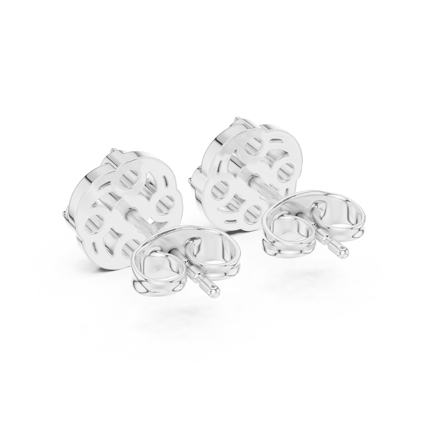 Round Cut Lab Grown Diamond Stud Earrings in White Gold
