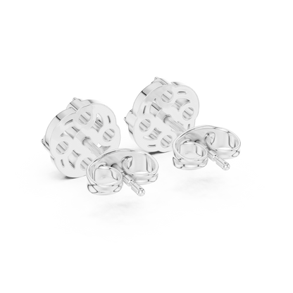 Round Cut Lab Grown Diamond Stud Earrings in Silver
