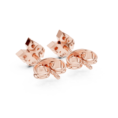 5-Stone Round Diamond Clove Stud Earrings in Rose Gold - Round Cut Lab Diamond Rose Gold Ring
