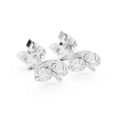 5-Stone Round Diamond Clove Stud Earrings in White Gold - Round Cut Lab Diamond White Gold Ring