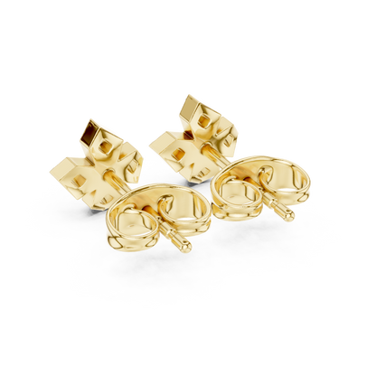 5-Stone Round Diamond Clove Stud Earrings in Yellow Gold - Round Cut Lab Diamond Yellow Gold Ring