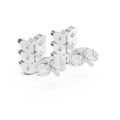 Verona Scallop Round Diamond Stud Earrings in White Gold - Round Cut Lab Diamond White Gold Ring