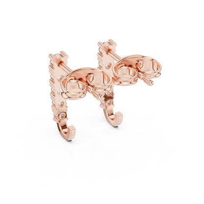 Round Cut Lab Grown Diamond Stud Earrings in Rose Gold
