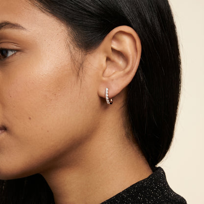 Round Cut Lab Grown Diamond Stud Earrings in Rose Gold