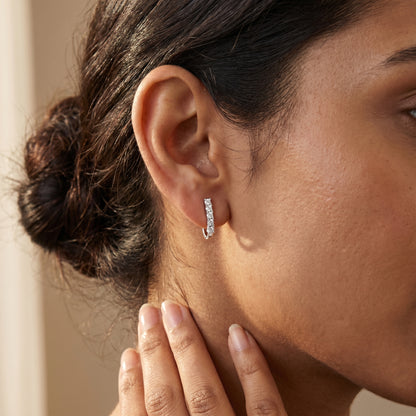 Round Cut Lab Grown Diamond Stud Earrings in Platinum