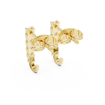 Round Cut Lab Grown Diamond Stud Earrings in Yellow Gold