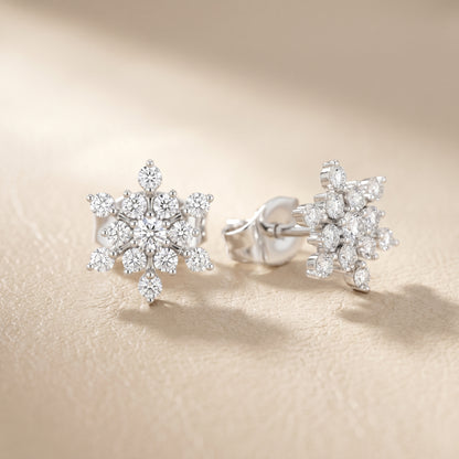 Round Cut Lab Grown Diamond Stud Earrings in Silver