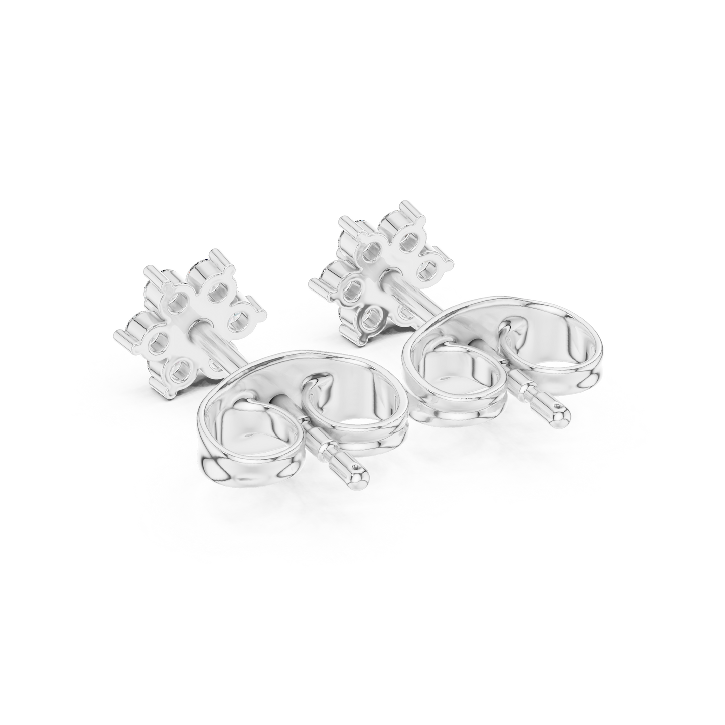 Round Cut Lab Grown Diamond Stud Earrings in Platinum
