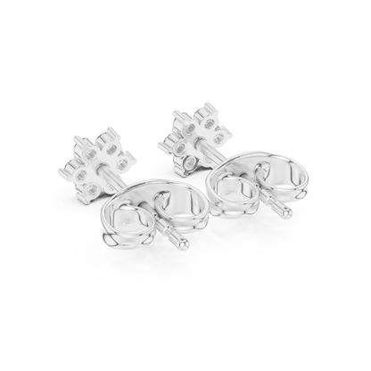 Round Cut Lab Grown Diamond Stud Earrings in Platinum