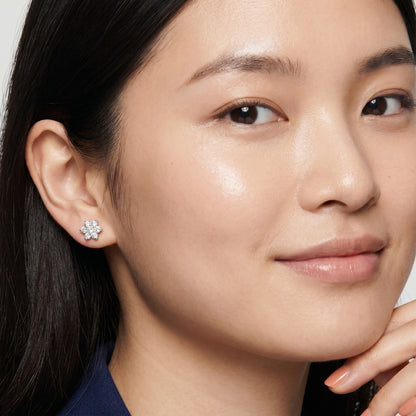 Round Cut Lab Grown Diamond Stud Earrings in Platinum