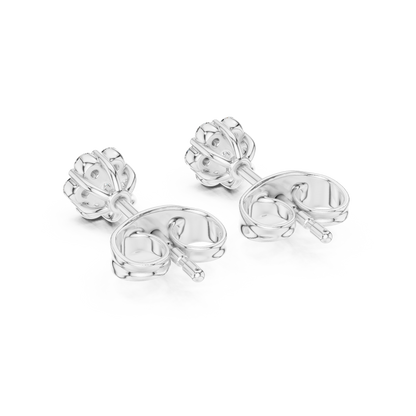 Round Cut Lab Grown Diamond Stud Earrings in Platinum