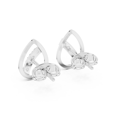 Round Cut Lab Grown Diamond Stud Earrings in Platinum