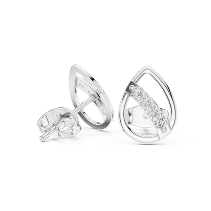 Round Cut Lab Grown Diamond Stud Earrings in White Gold