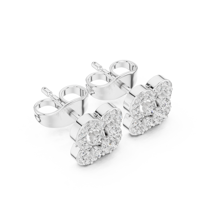 Round Cut Lab Grown Diamond Stud Earrings in Platinum