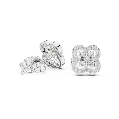 Round Cut Lab Grown Diamond Stud Earrings in Platinum