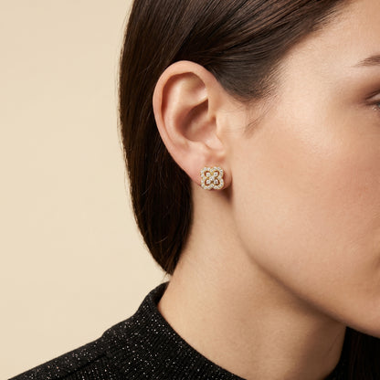 Round Cut Lab Grown Diamond Stud Earrings in Yellow Gold