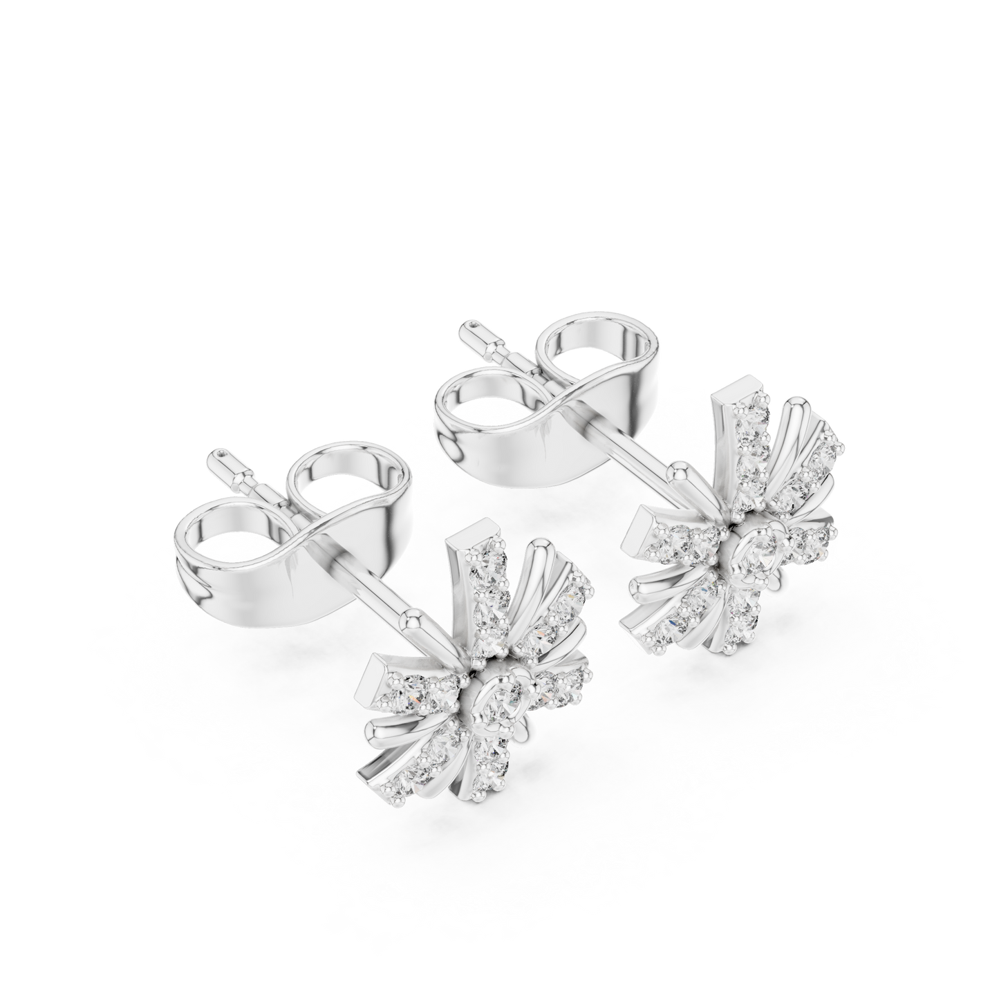 Round Cut Lab Grown Diamond Stud Earrings in White Gold