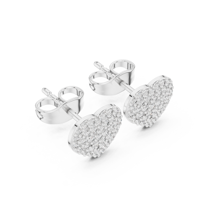Round Cut Lab Grown Diamond Stud Earrings in Silver