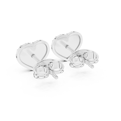 Round Cut Lab Grown Diamond Stud Earrings in White Gold