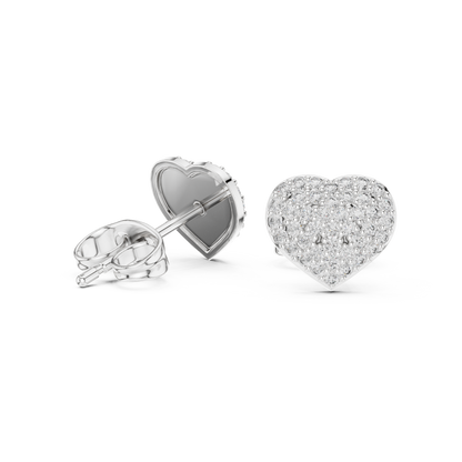 Round Cut Lab Grown Diamond Stud Earrings in Silver