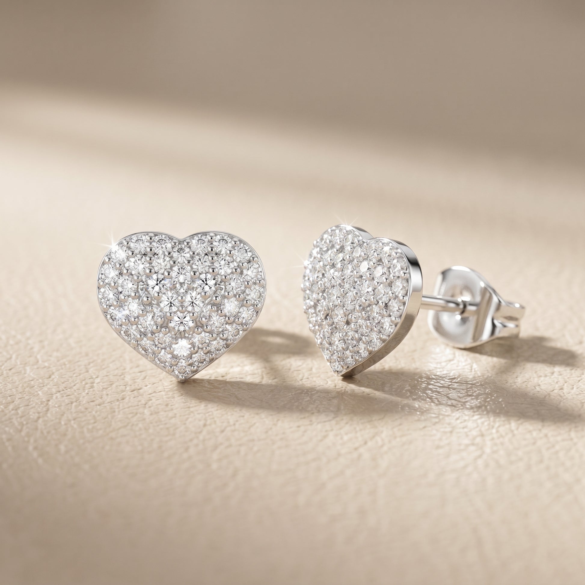 Round Cut Lab Grown Diamond Stud Earrings in Platinum