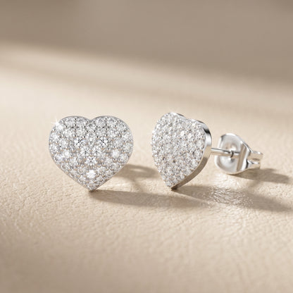 Round Cut Lab Grown Diamond Stud Earrings in Platinum