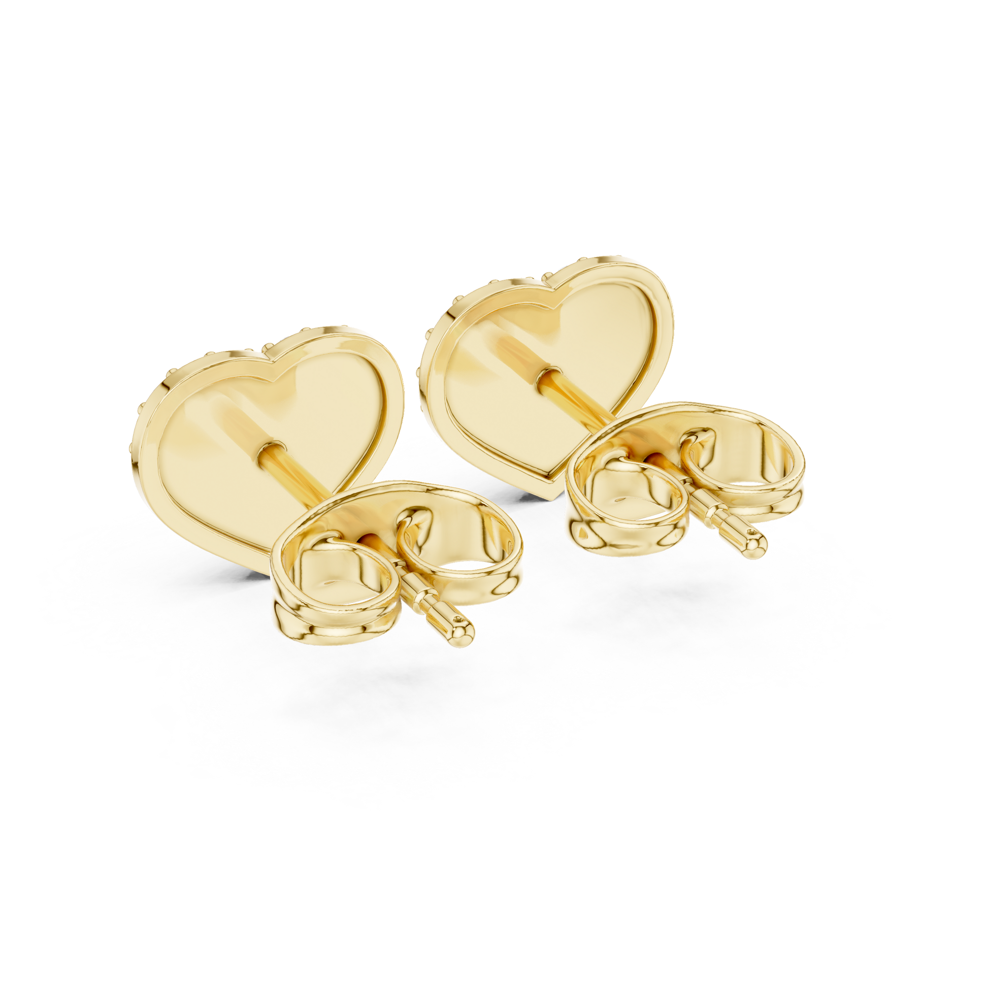 Round Cut Lab Grown Diamond Stud Earrings in Yellow Gold