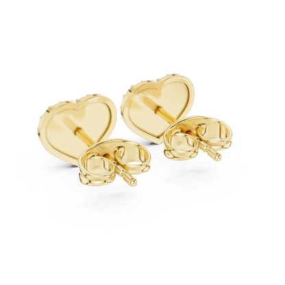 Round Cut Lab Grown Diamond Stud Earrings in Yellow Gold
