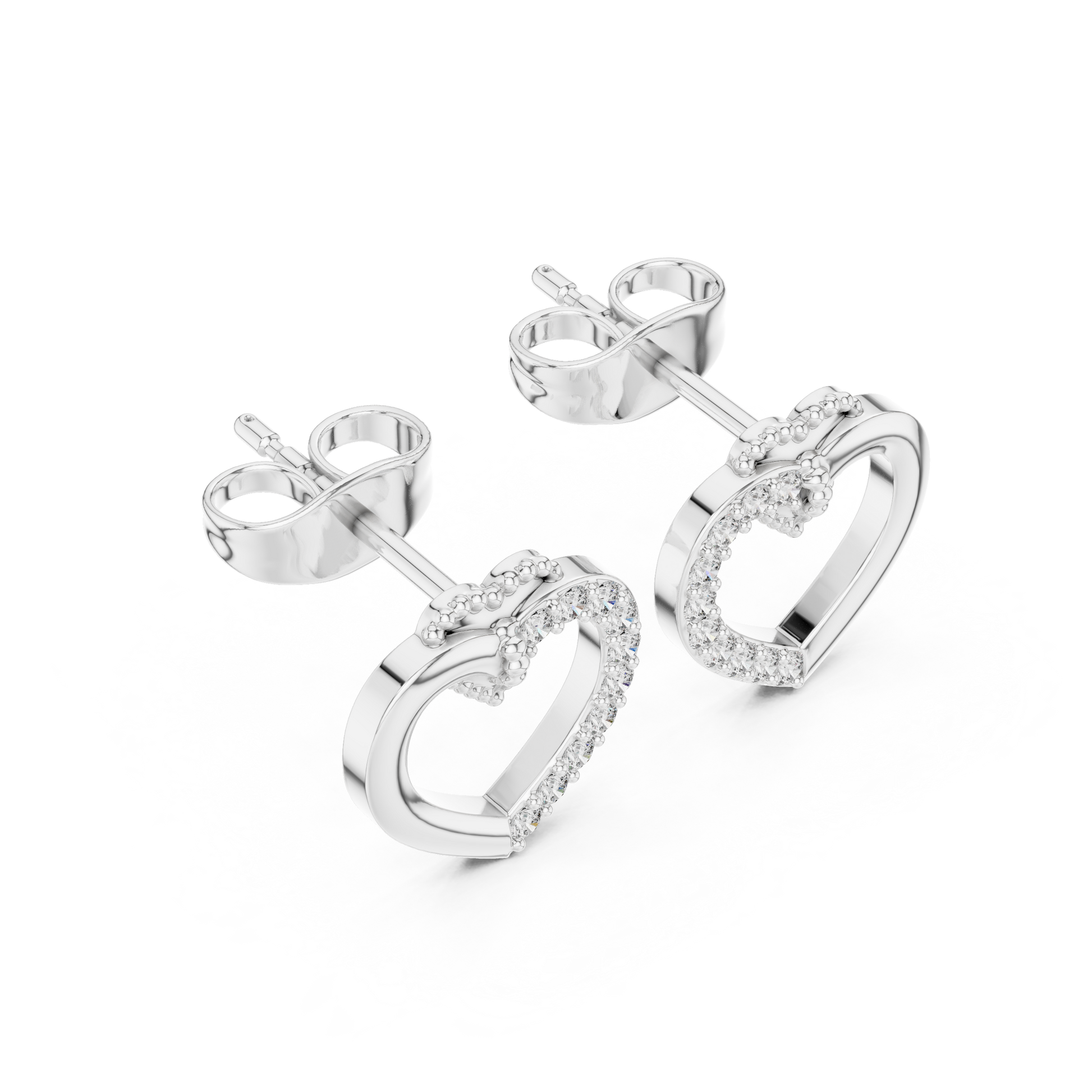 Round Cut Lab Grown Diamond Stud Earrings in Platinum