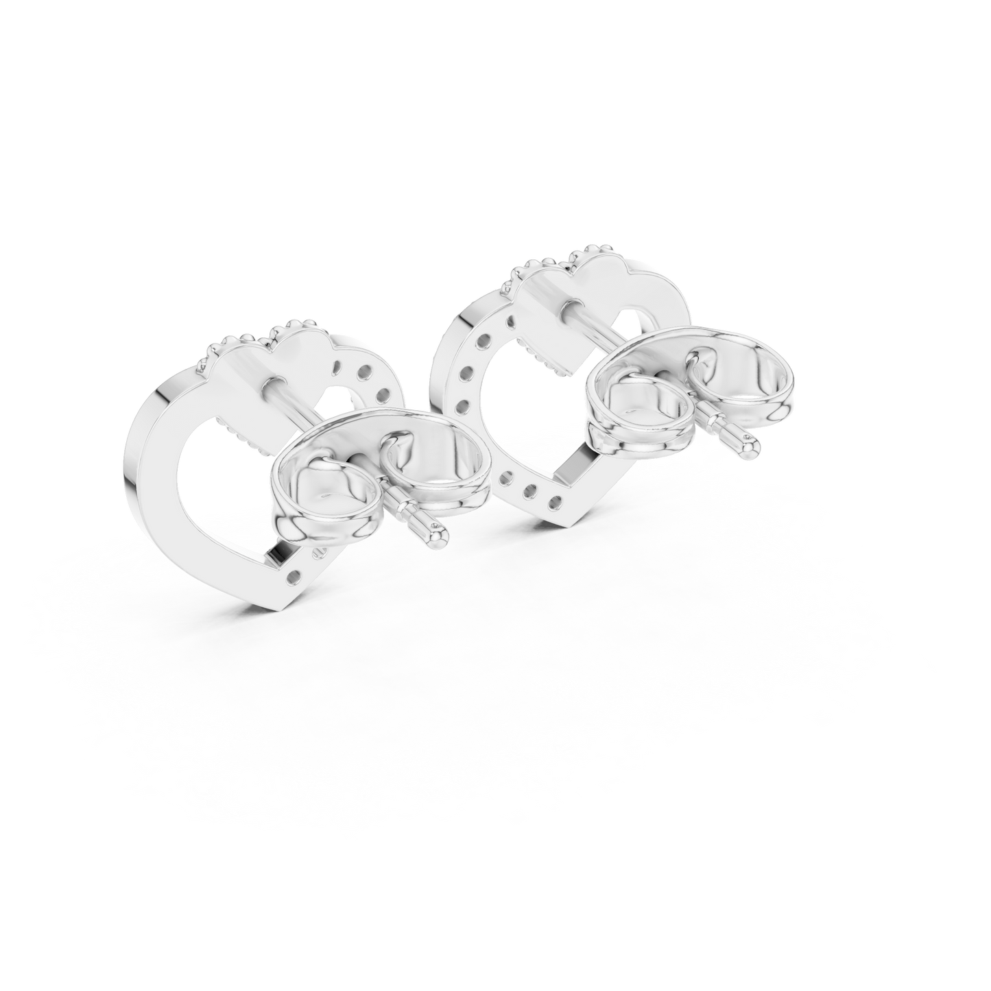 Round Cut Lab Grown Diamond Stud Earrings in Silver