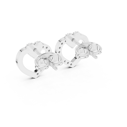Round Cut Lab Grown Diamond Stud Earrings in Platinum