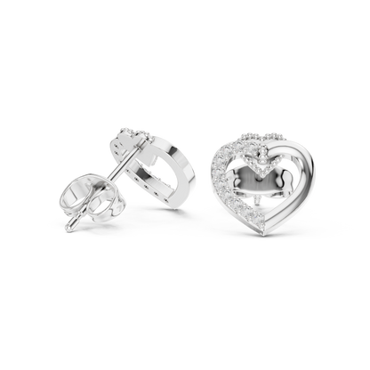 Round Cut Lab Grown Diamond Stud Earrings in Platinum