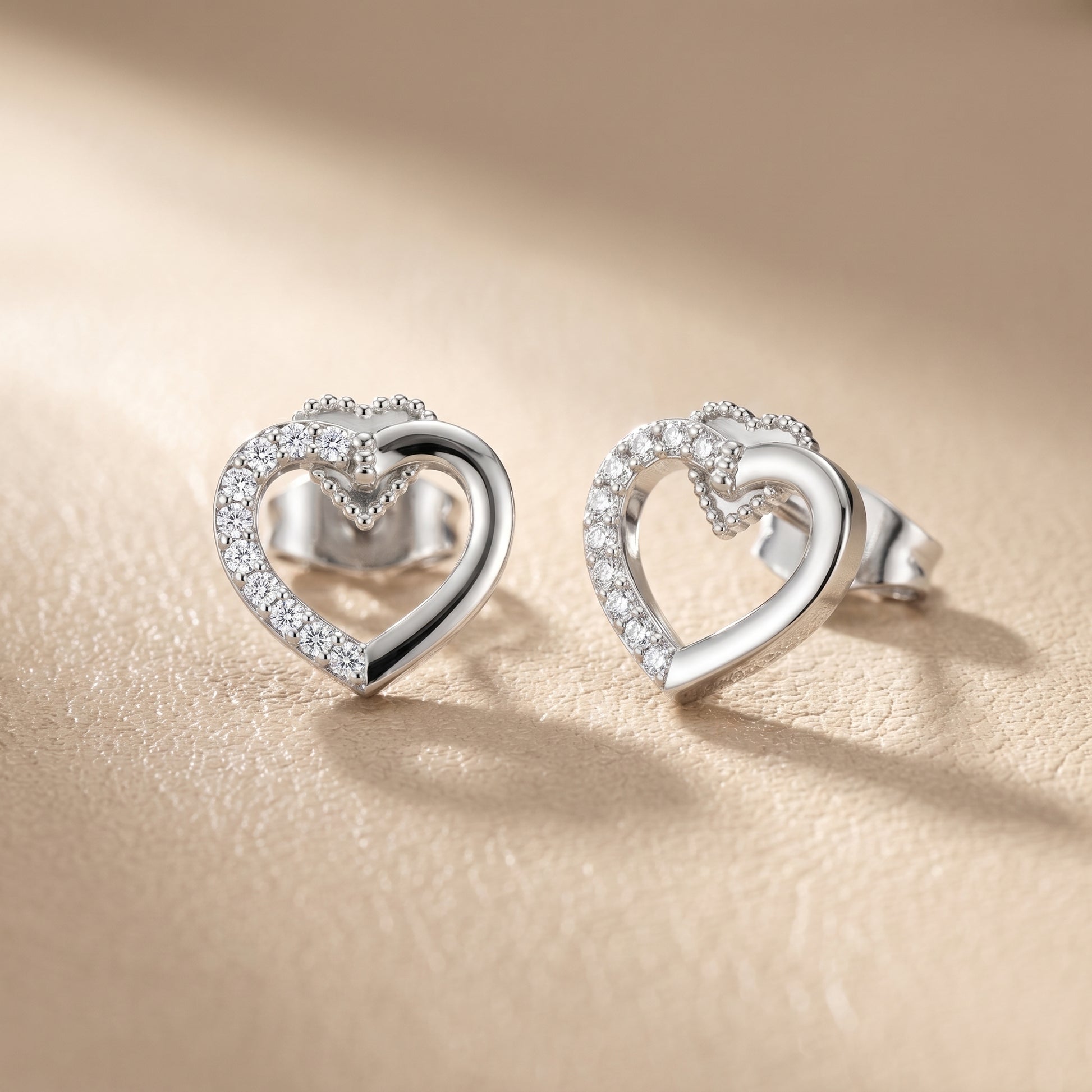 Round Cut Lab Grown Diamond Stud Earrings in White Gold