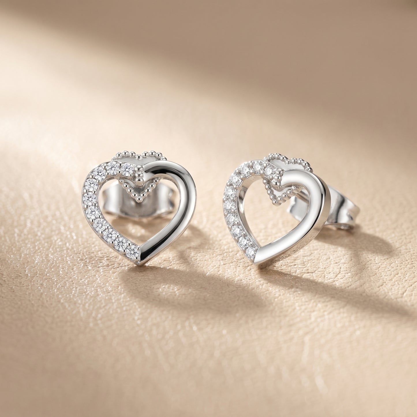 Round Cut Lab Grown Diamond Stud Earrings in Platinum
