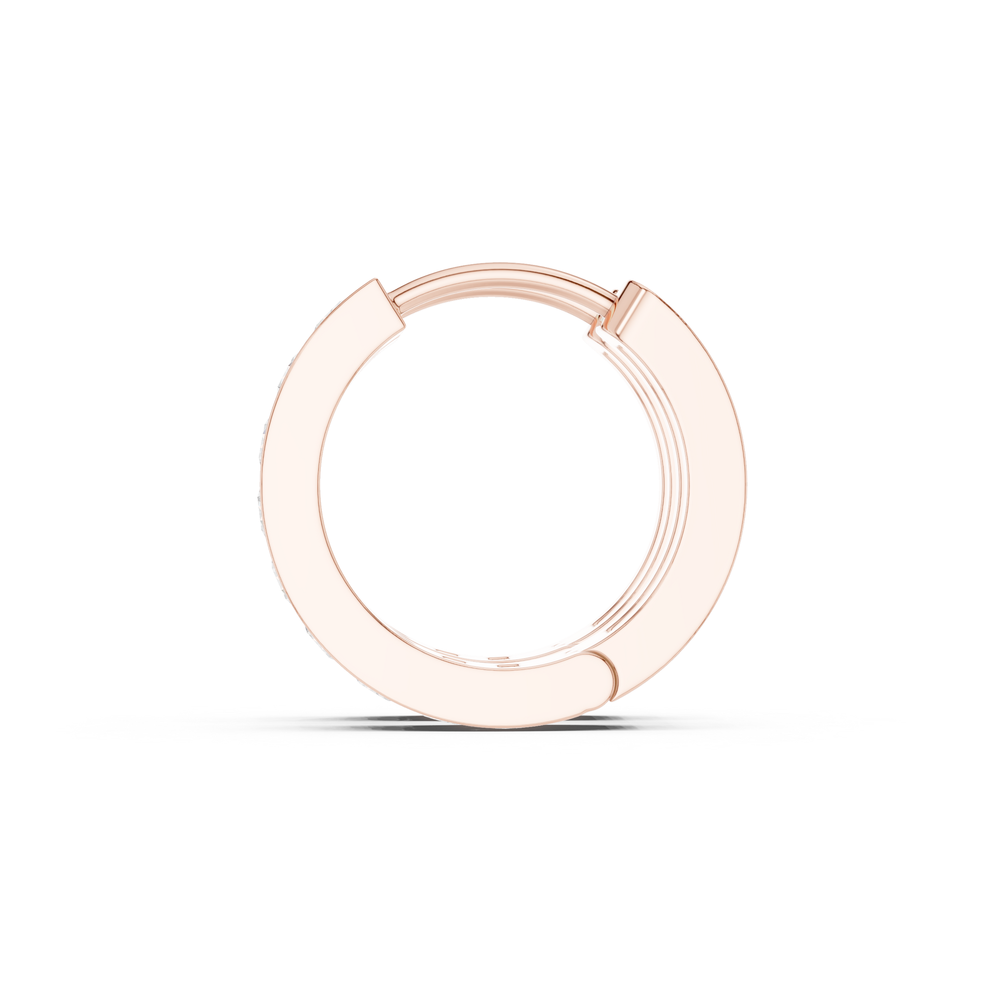 Round Cut Lab Grown Diamond Hoop Earrings in Rose Gold