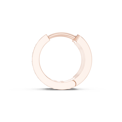Round Cut Lab Grown Diamond Hoop Earrings in Rose Gold