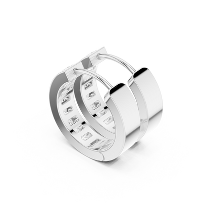 Round Cut Lab Grown Diamond Hoop Earrings in White Gold