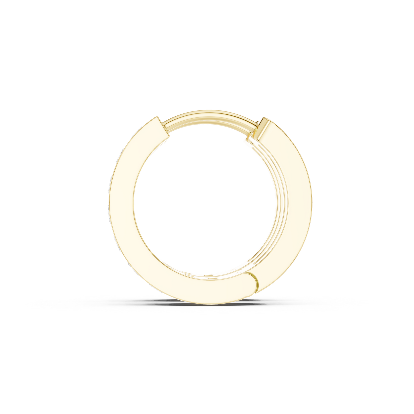 Round Cut Lab Grown Diamond Hoop Earrings in Yellow Gold