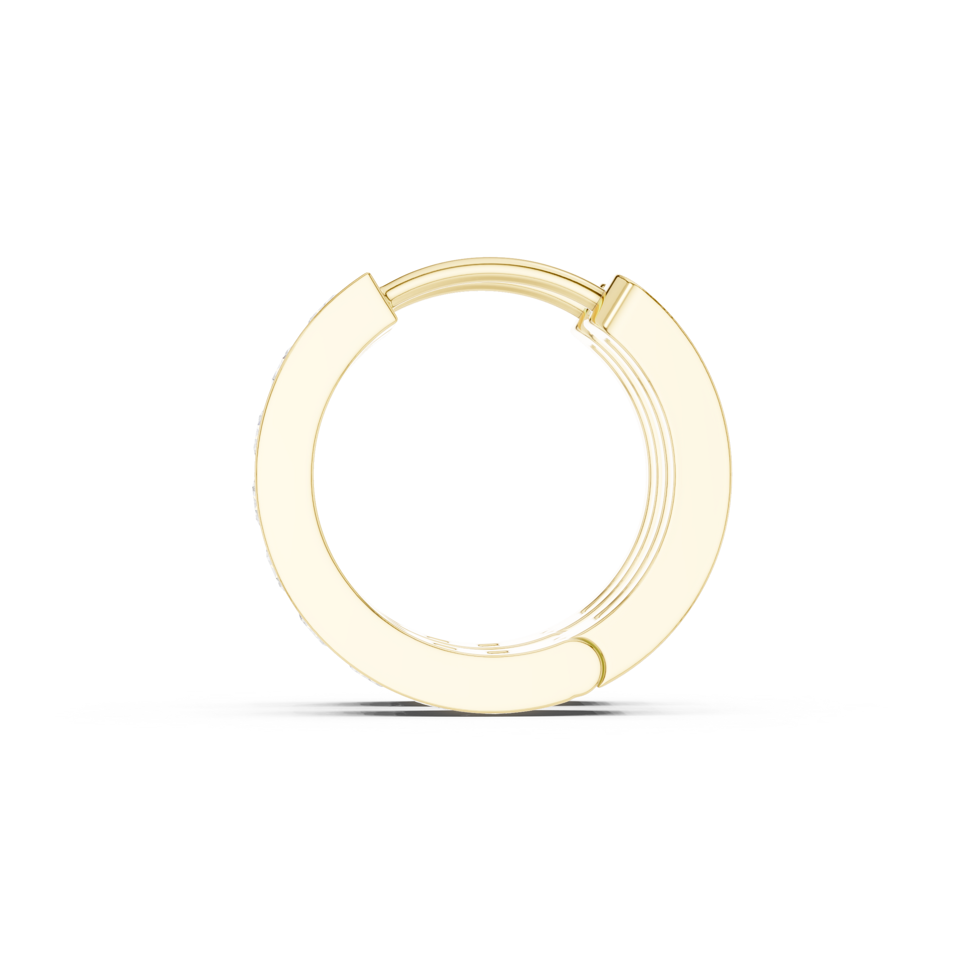 Round Cut Lab Grown Diamond Hoop Earrings in Yellow Gold