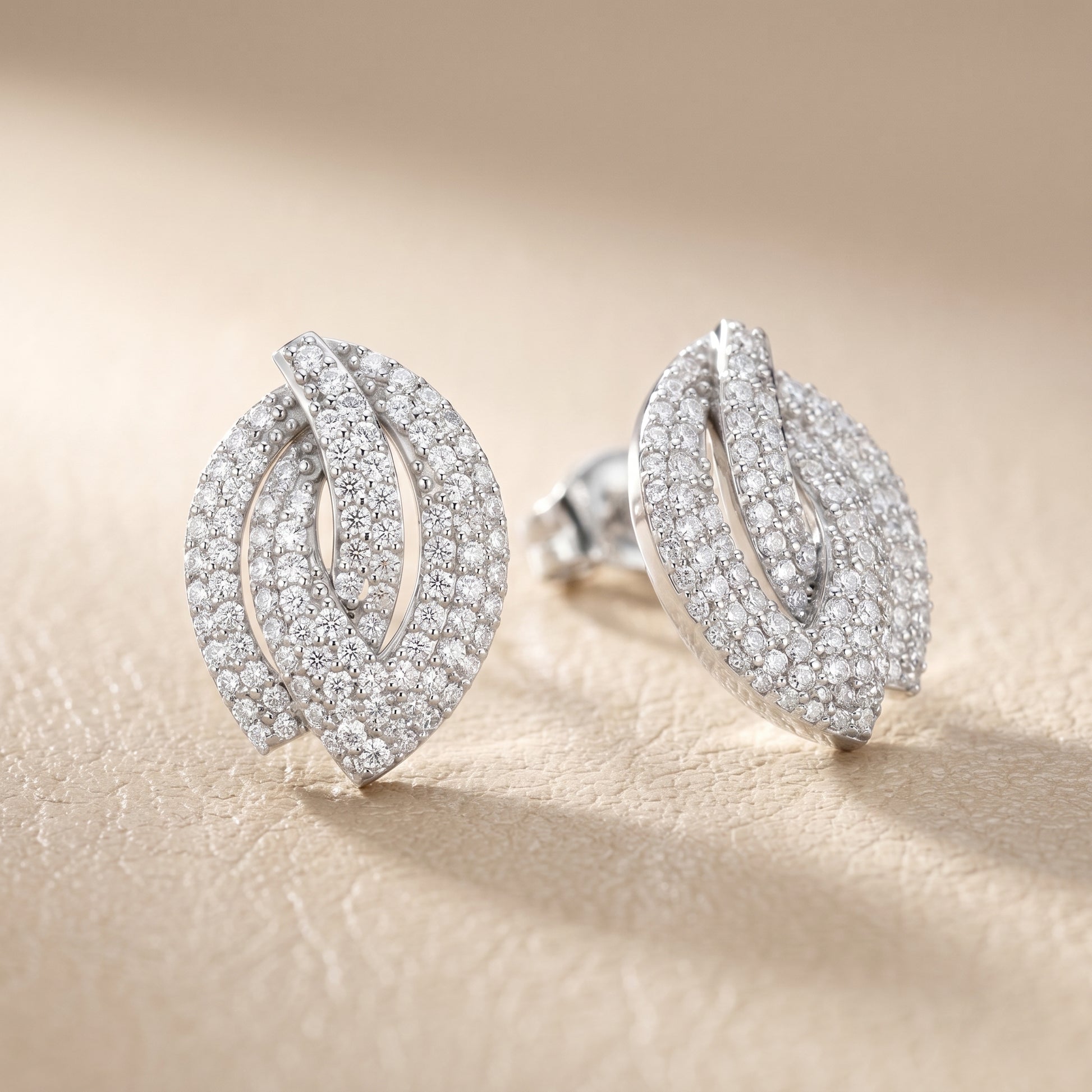 Round Cut Lab Grown Diamond Stud Earrings in Silver