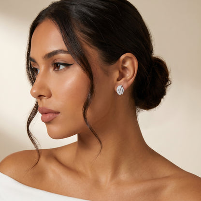 Round Cut Lab Grown Diamond Stud Earrings in Platinum