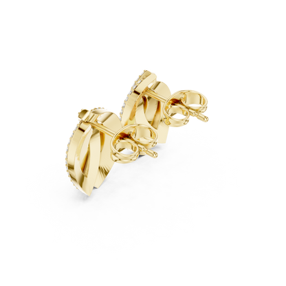 Round Cut Lab Grown Diamond Stud Earrings in Yellow Gold